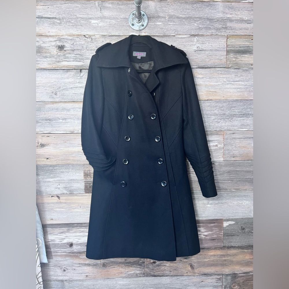 Just Sweet Wool Blend Double Breasted Side Pockets Epaulettes Peacoat Small💗
